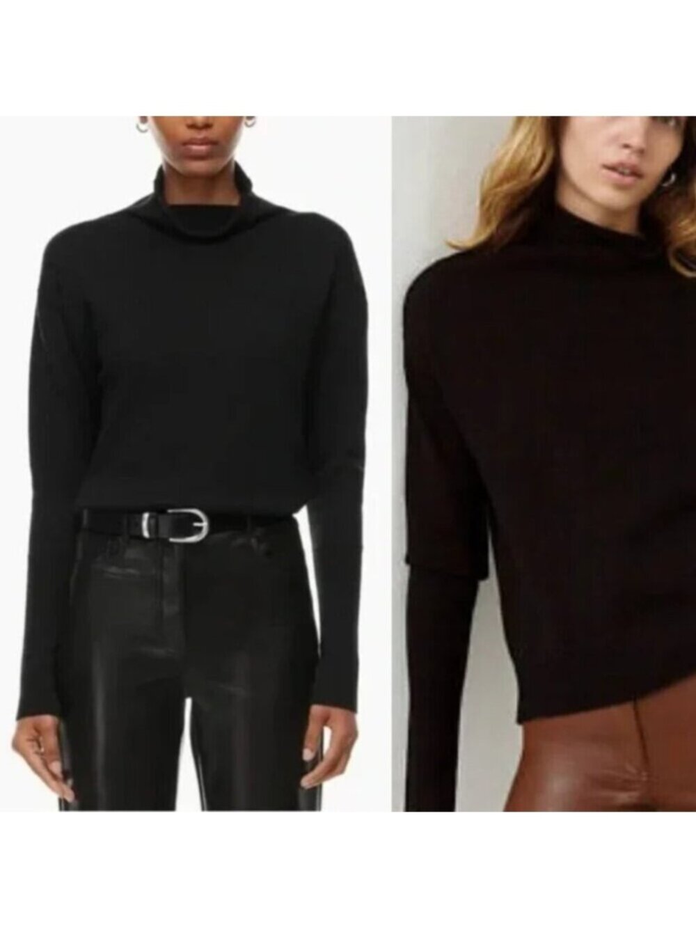 Wilfred Black 100% Merino Wool Mockneck Cyprie Sweater